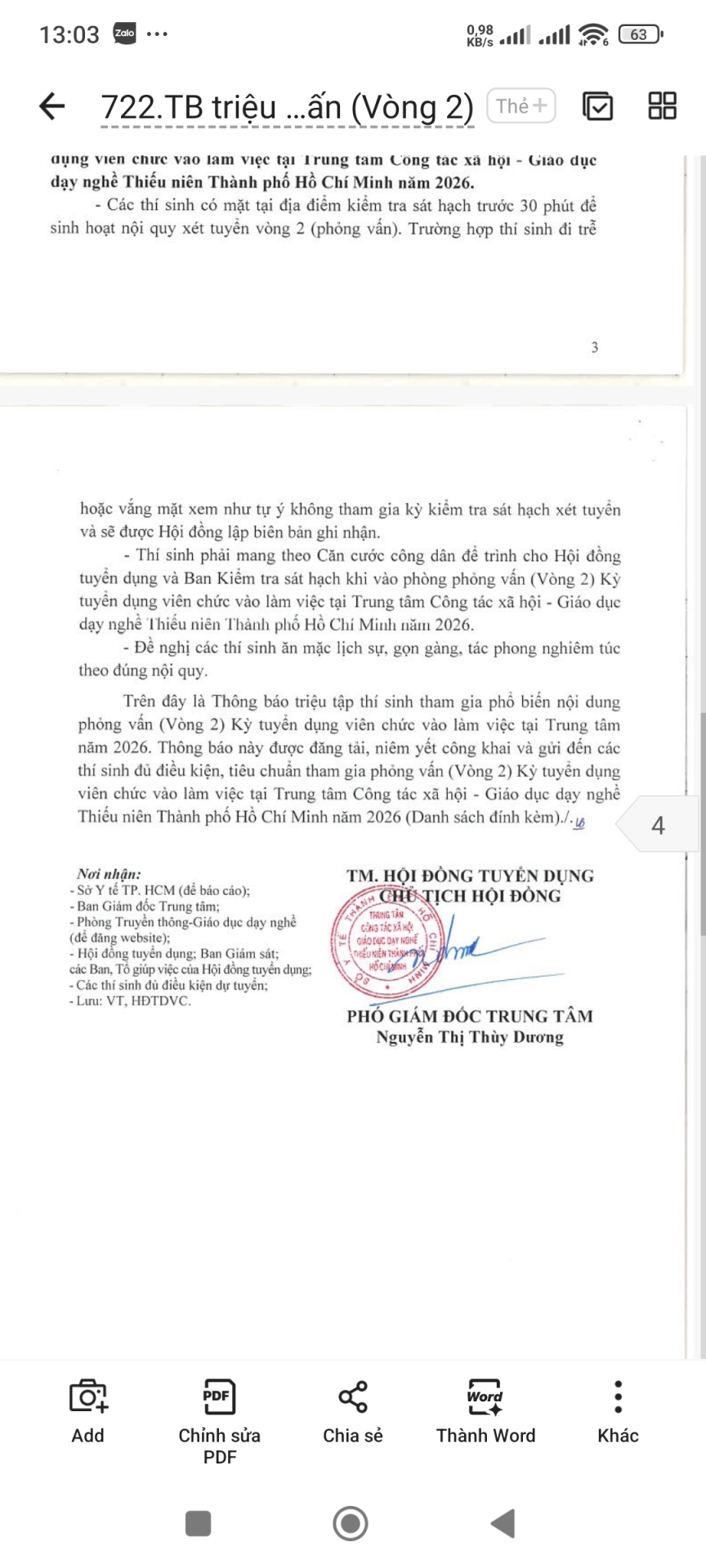 Thông báo triệu tập thí sinh tham gia phổ biến nội dung phỏng vấn (Vòng 2)-Kỳ tuyển dụng viên chức vào làm việc tại Trung tâm năm 2026.