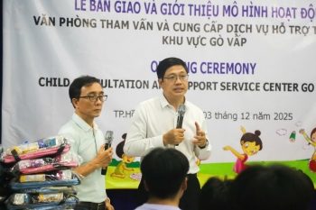 LỄ BÀN GIAO VÀ GIỚI THIỆU MÔ HÌNH HOẠT ĐỘNG VĂN PHÒNG THAM VẤN VÀ CUNG CẤP DỊCH VỤ HỖ TRỢ TRẺ EM TẠI KHU VỰC GÒ VẤP